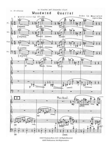 La Montaine: Woodwind Quartet, Op. 24a