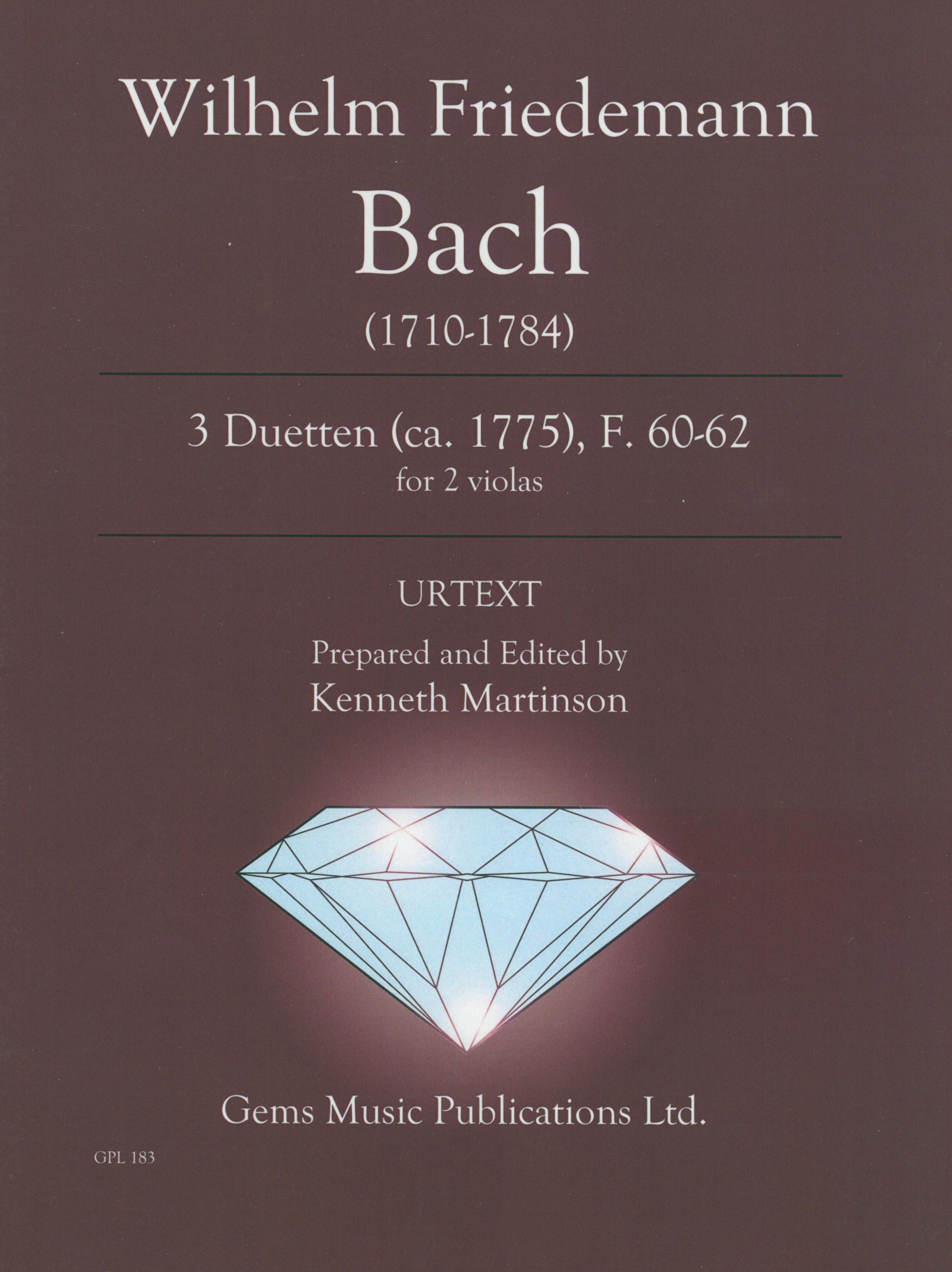 W.F. Bach: 3 Duets for 2 Violas, F. 60-62
