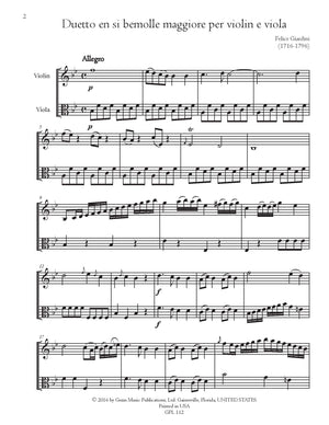 Giardini: Duet in B-flat Major for Violin & Viola