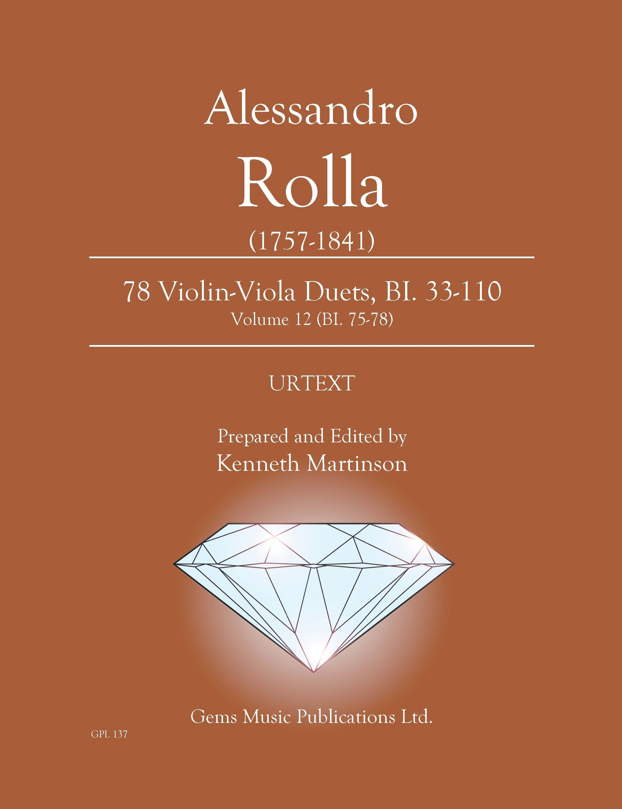 Rolla: Violin-Viola Duets - Volume 12 (BI. 75-78)