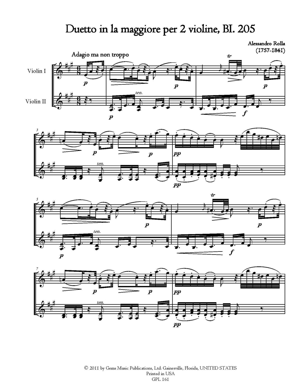 Rolla: Violin Duets - Volume 24 (BI. 205-208)