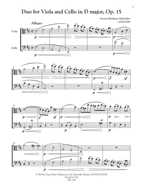 G.A. Schneider: Duo in D Major, Op. 15