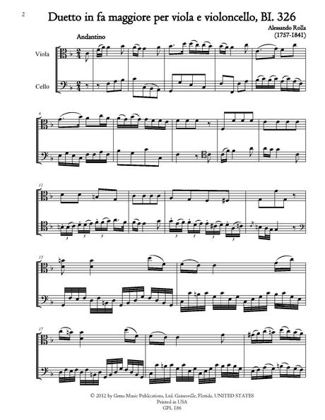 Rolla: Duetto in F Major, BI. 326