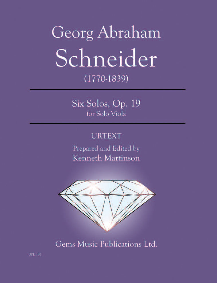 Schneider: 6 Solos for Viola, Op. 19