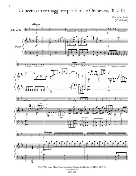 Rolla: Viola Concerto in D Major, BI. 542