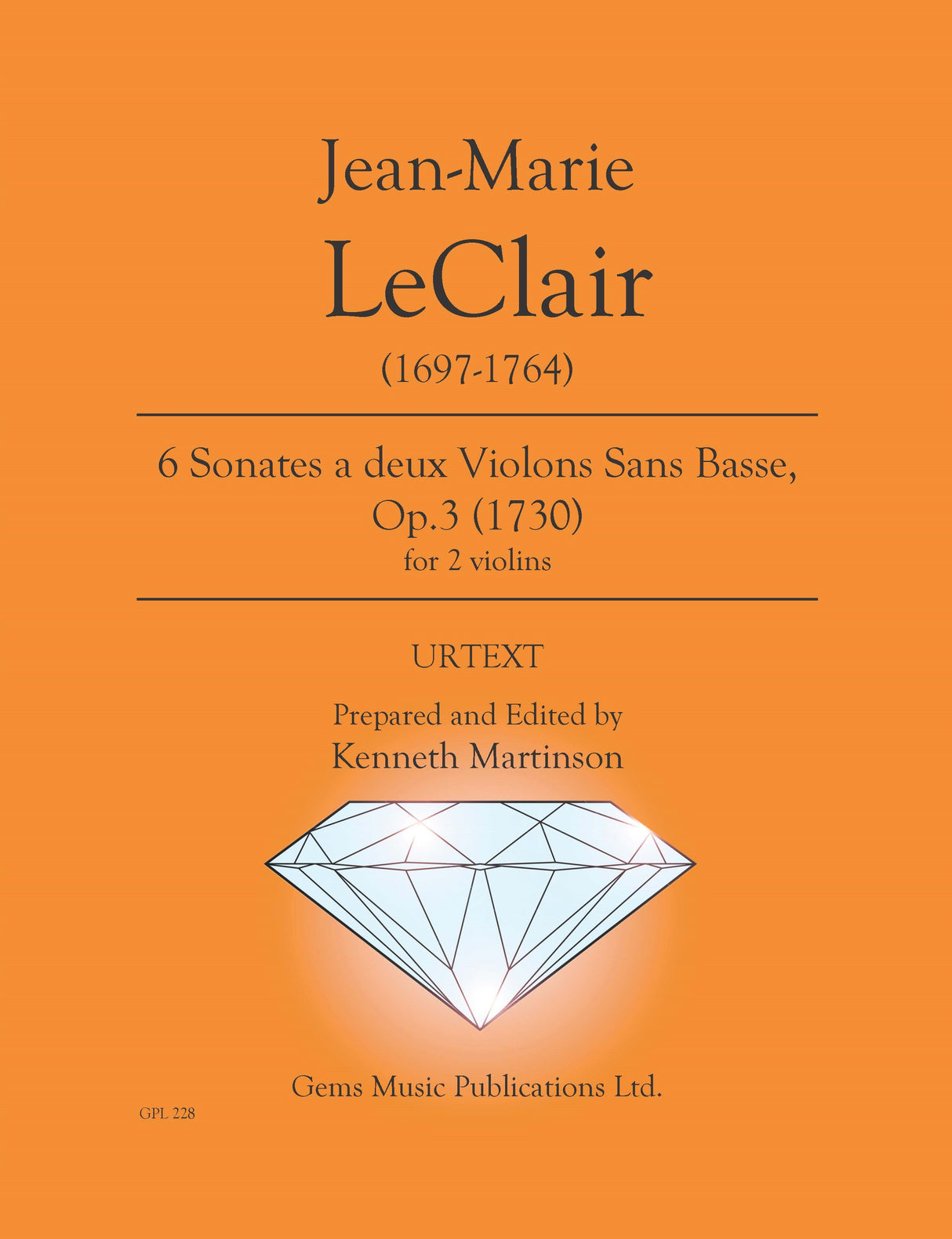 LeClair: 6 Sonatas for 2 Violins, Op. 3