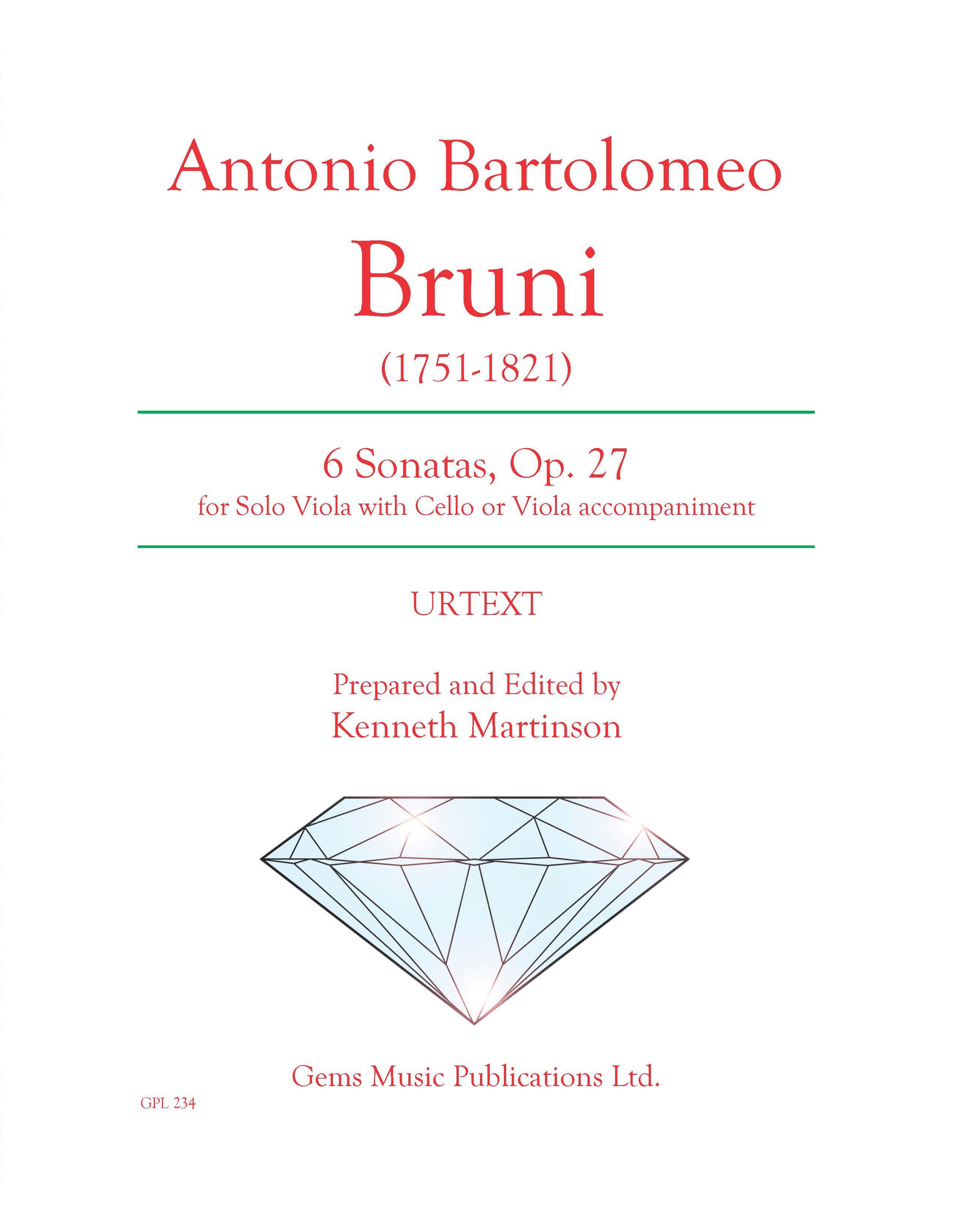 Bruni: 6 Viola Sonatas, Op. 27