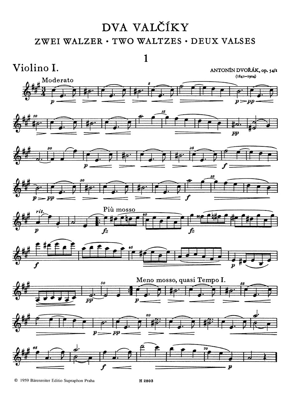 Dvořák: Two Waltzes, Op. 54, Nos. 1 & 4 (arr. for string quartet)