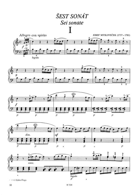 Mysliveček: 6 Piano Sonatas