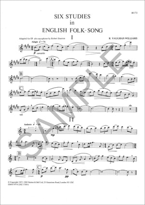 Vaughan Williams: 6 Studies in English Folk Song (arr. for E-flat saxophone)