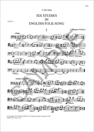 Vaughan Williams: 6 Studies in English Folk Song (arr. for cello)