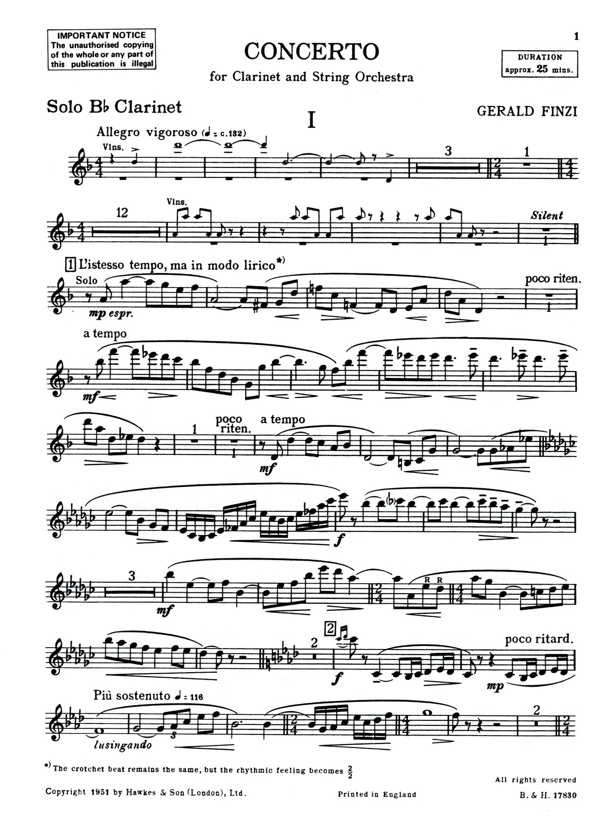 Finzi: Clarinet Concerto, Op. 31