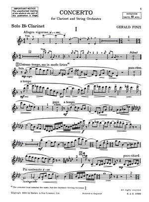 Finzi: Clarinet Concerto, Op. 31
