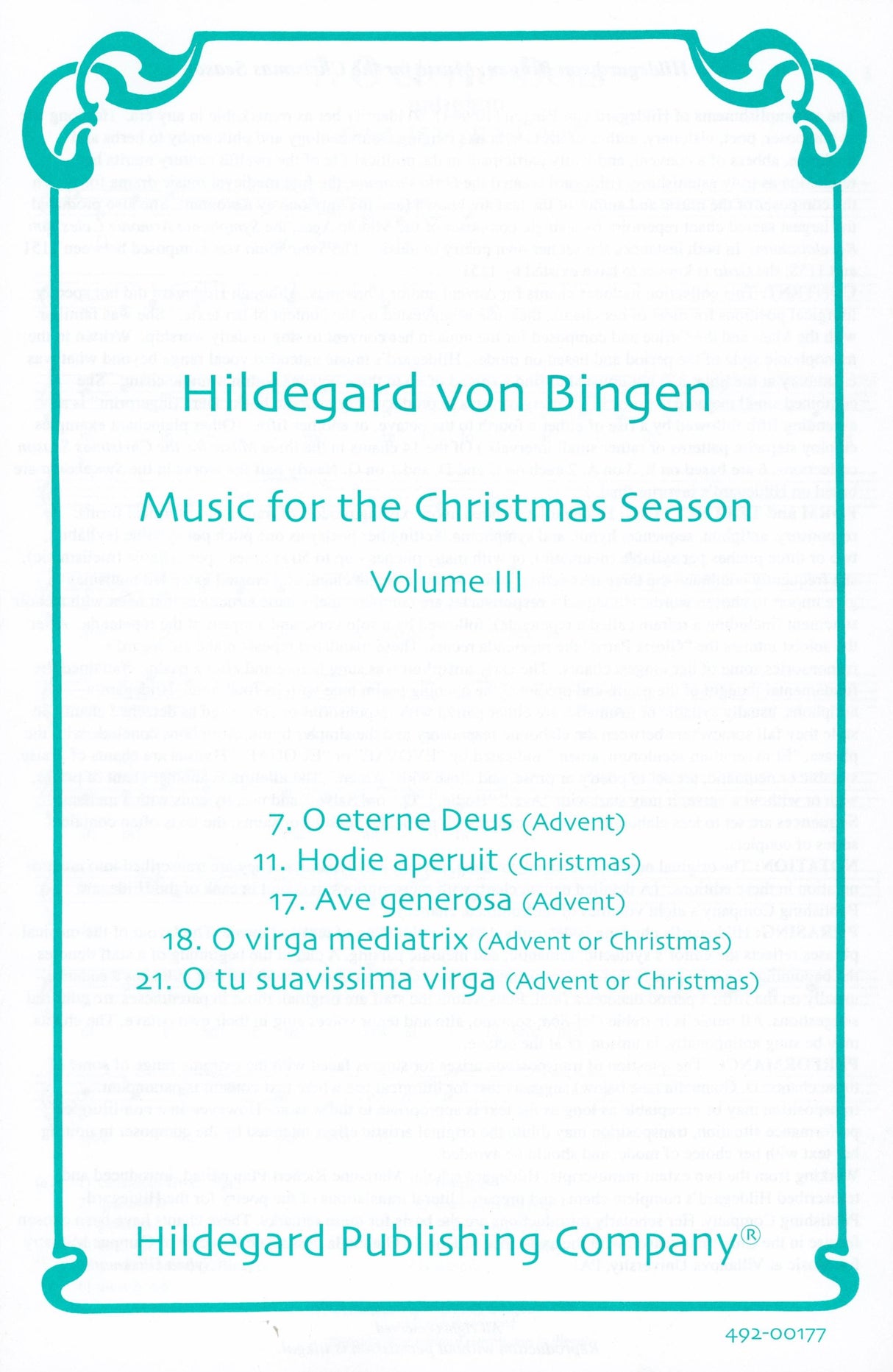 Hildegard: Music for The Christmas Season - Volume 3