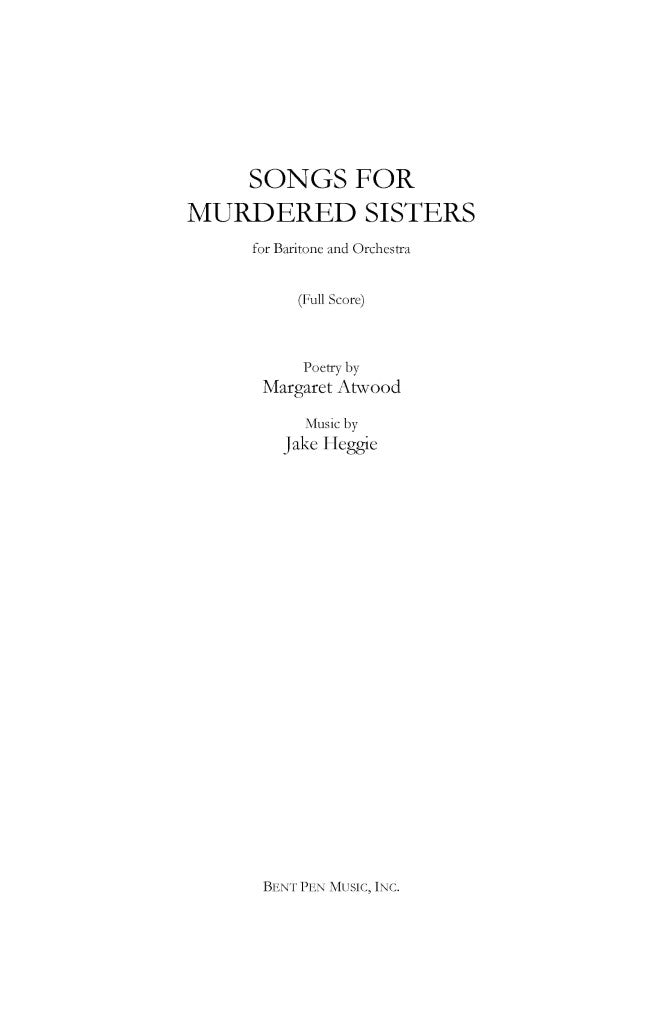 Heggie: Songs for Murdered Sisters