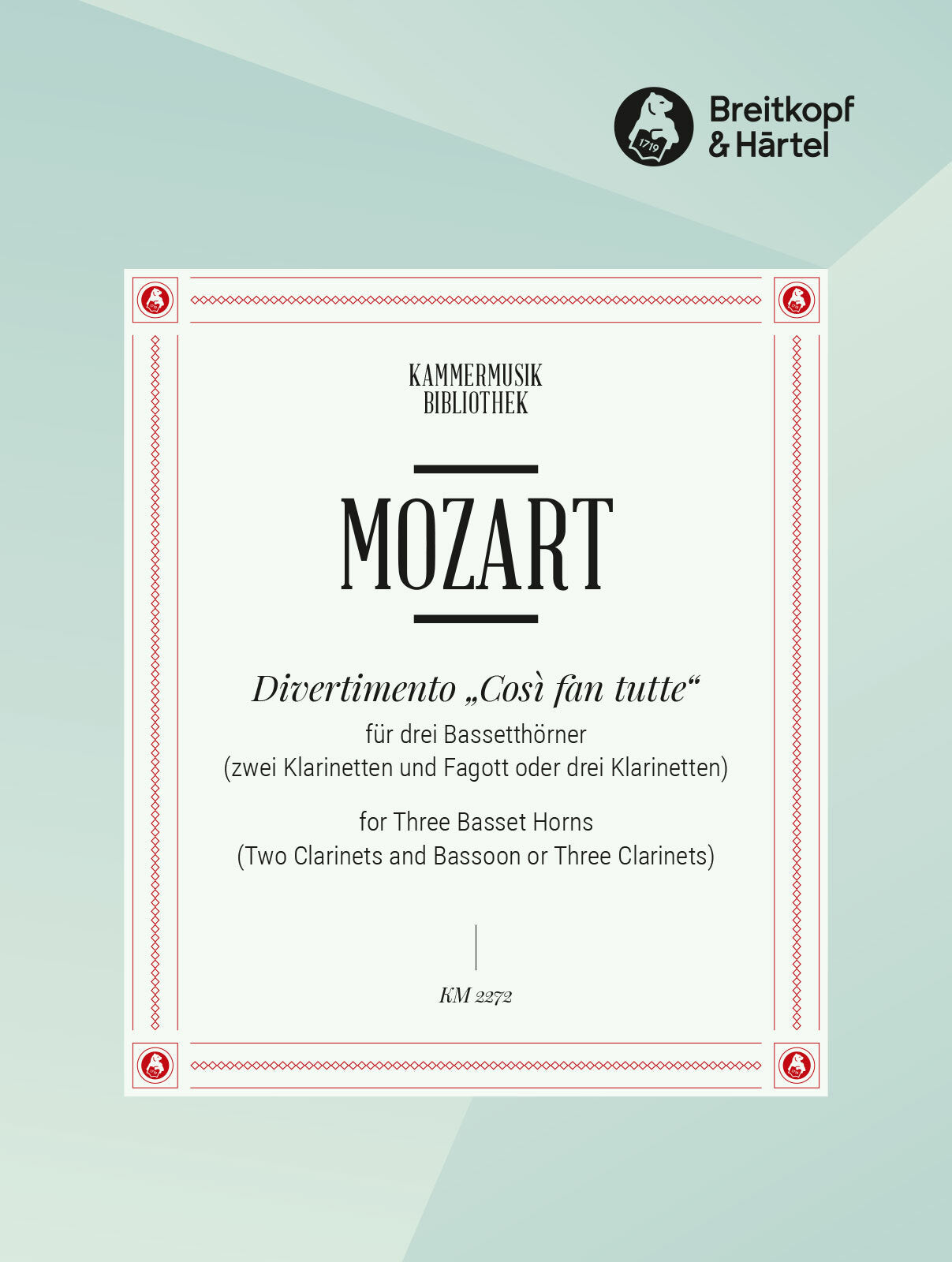 Mozart: Divertimento "Così fan tutte" (arr. for 3 basset horns)