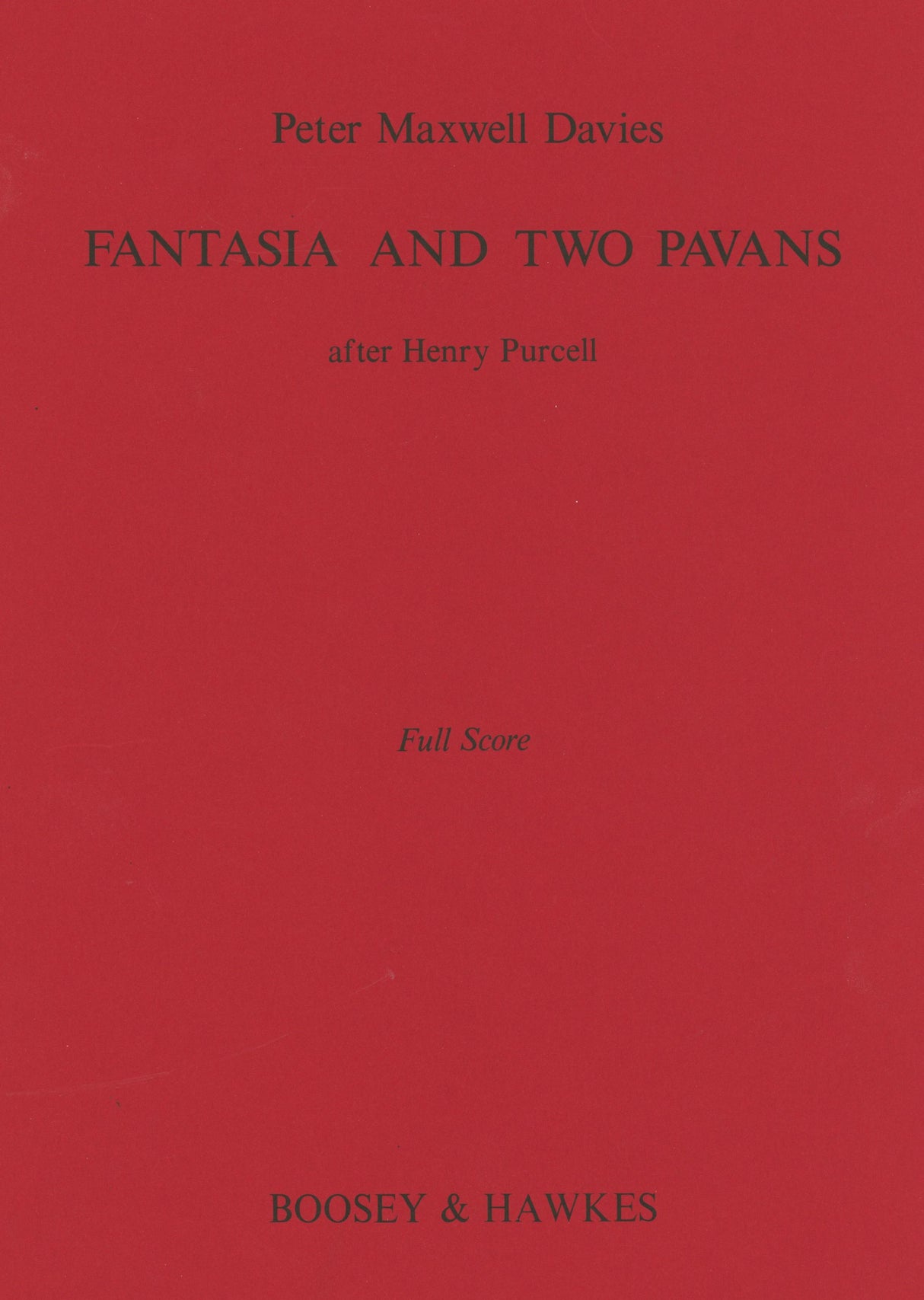 Davies: Fantasia and 2 Pavans after Henry Purcell