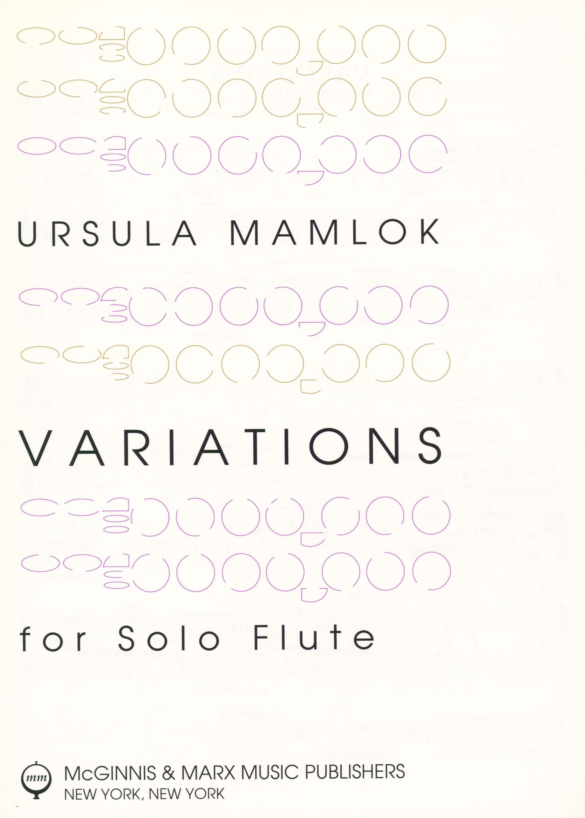 Mamlok: Variatons for Solo Flute