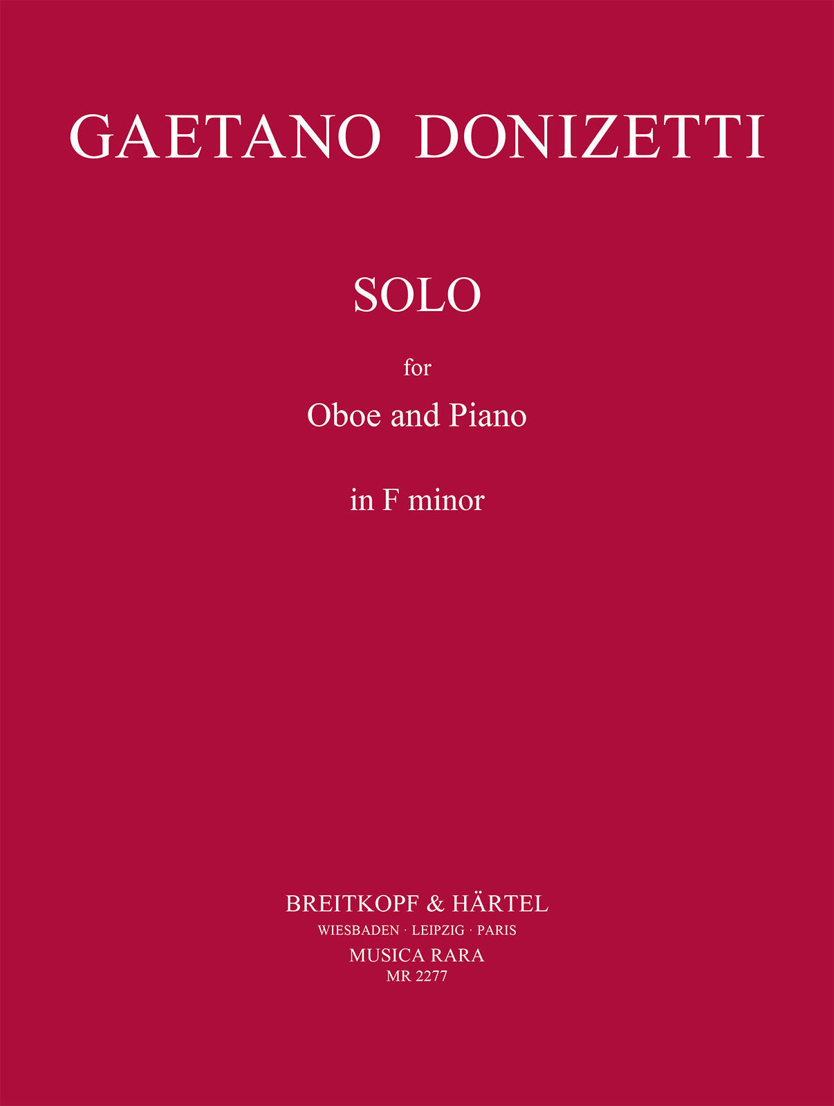 Donizetti: Solo for Oboe and Piano in F Minor