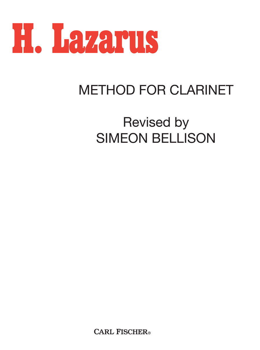 Lazarus: Method for Clarinet
