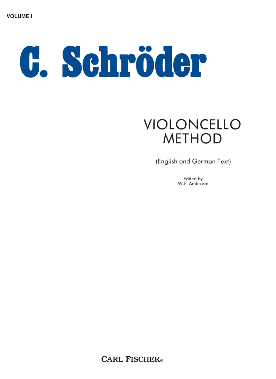 Schroeder: Cello Method - Volume 1