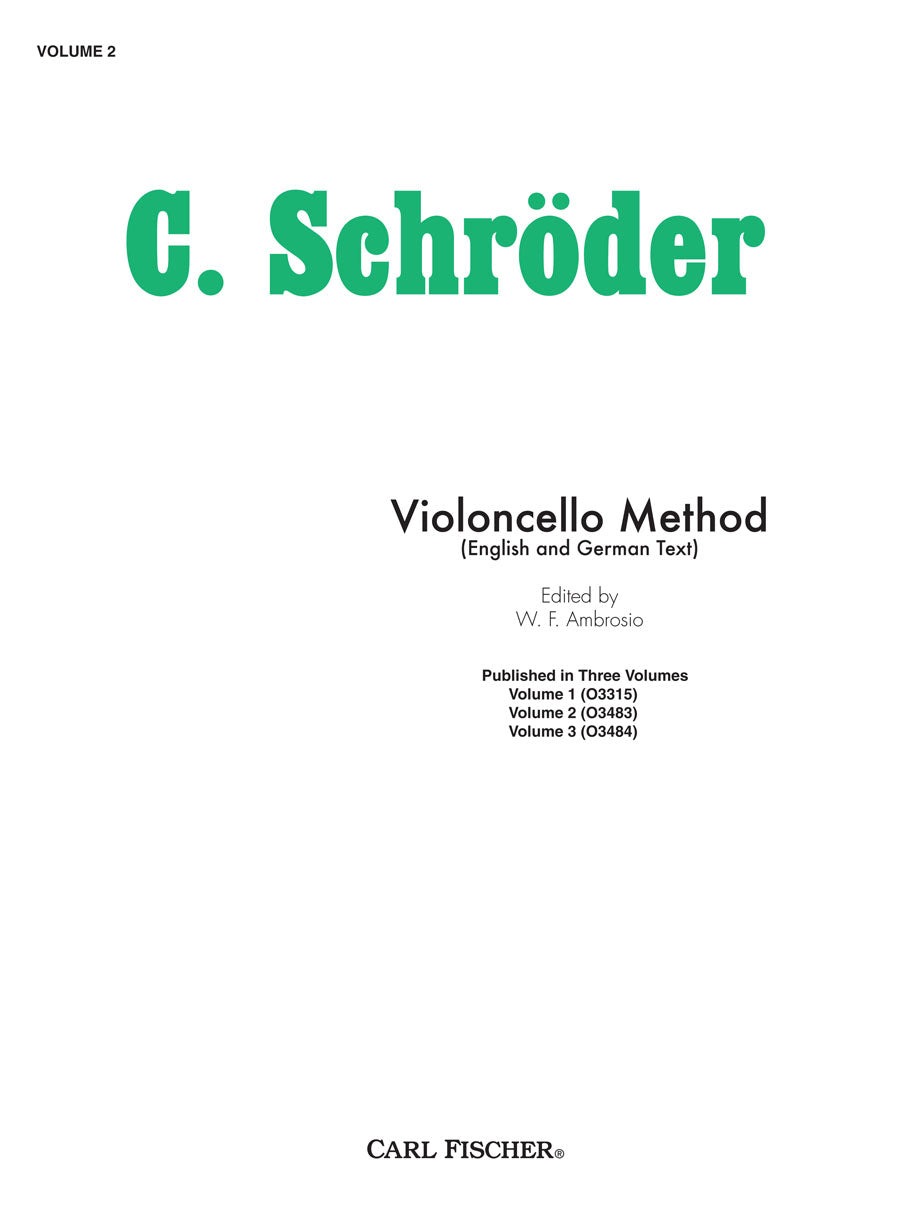 Schröder: Cello Method - Volume 2