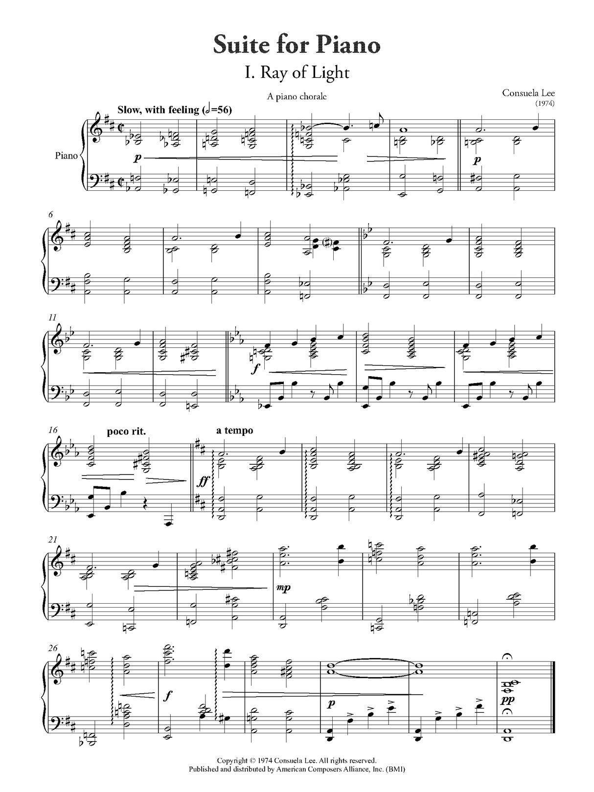Lee: Suite for Piano