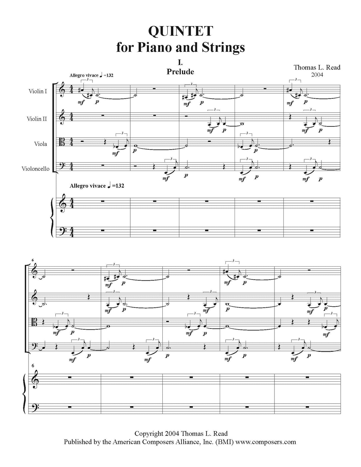 Read: Quintet for Piano and Strings