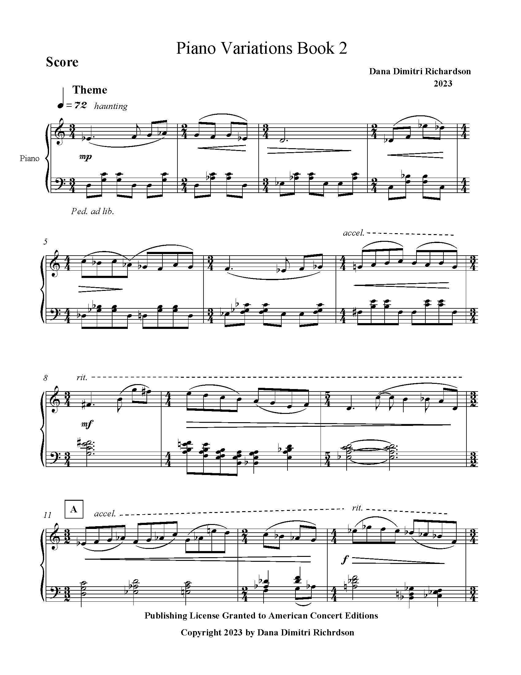 Richardson: Piano Variations - Book 2