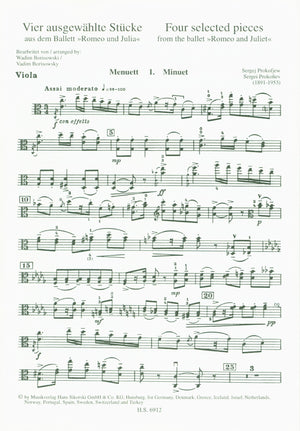 Prokofiev: 4 Pieces from Romeo and Juliet (arr. for viola & piano)