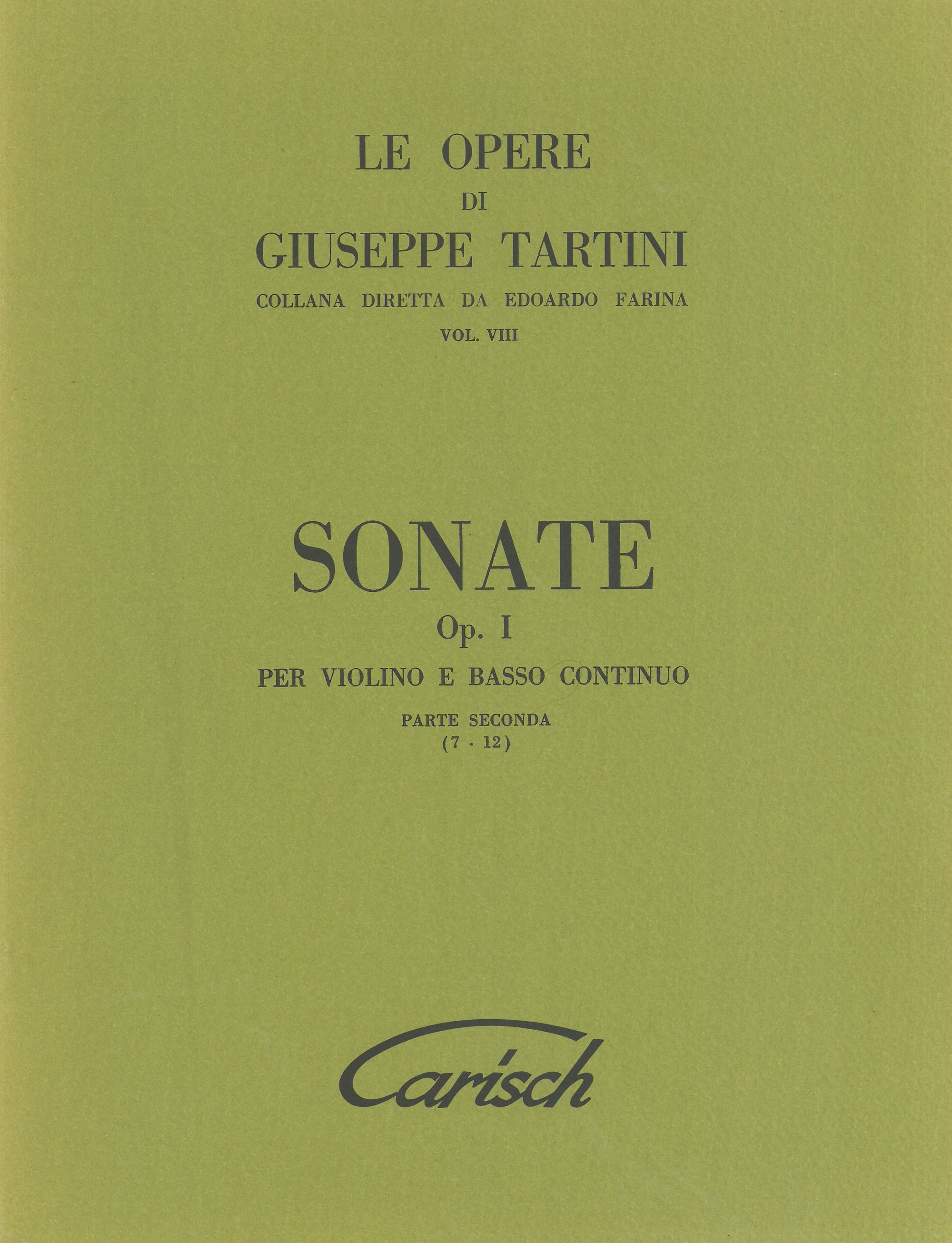 Tartini: 12 Sonatas, Op. 1 - Volume 2 (Nos. 7-12)