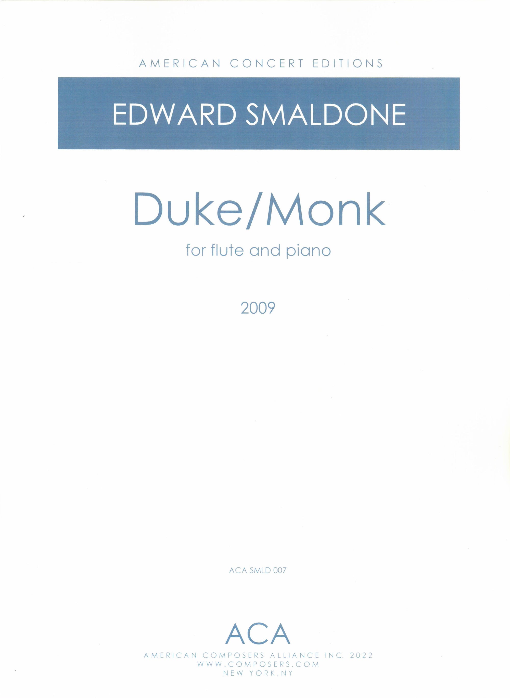 Smaldone: Duke / Monk (Version for Flute & Piano)