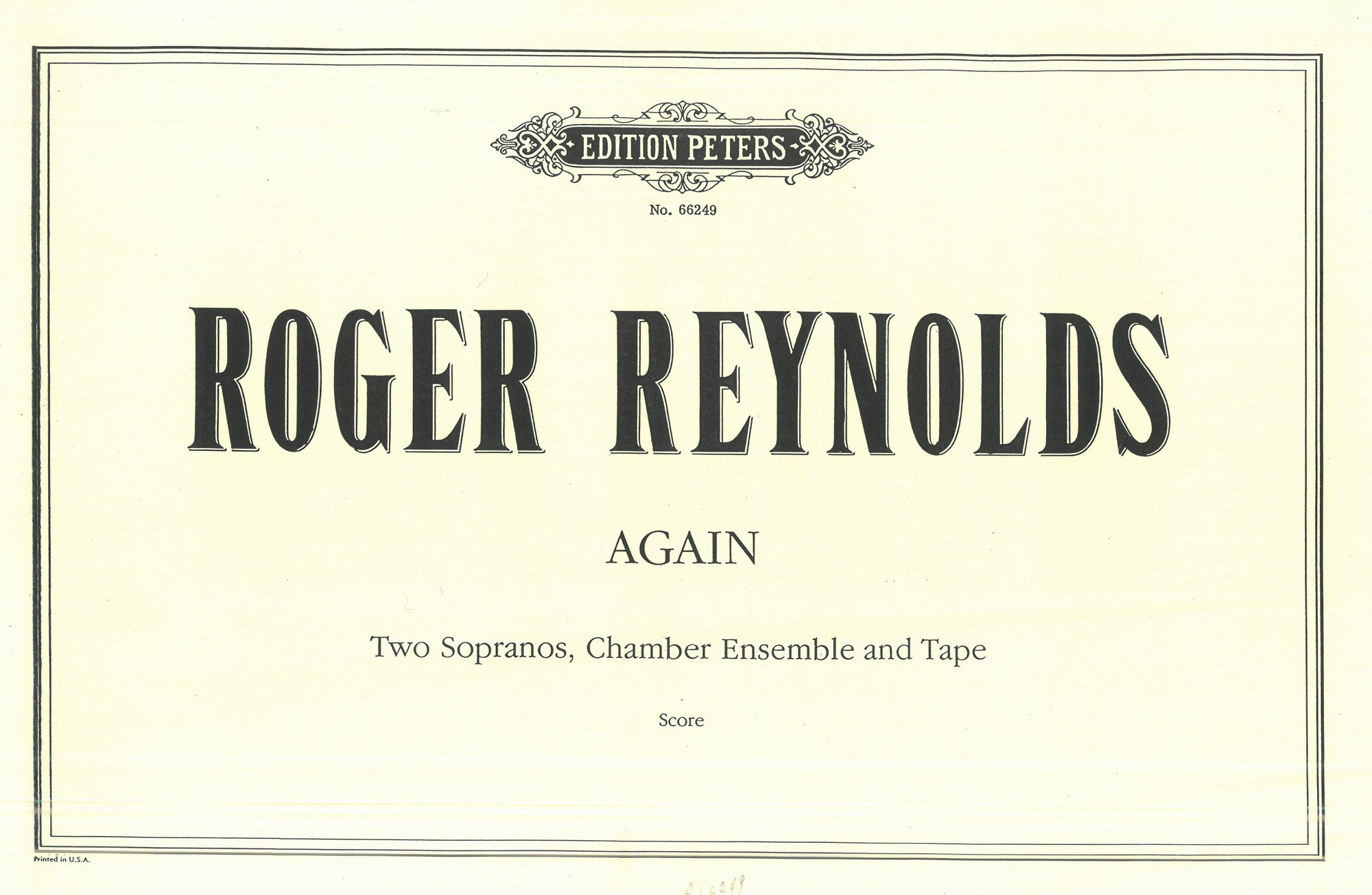 Reynolds: Again