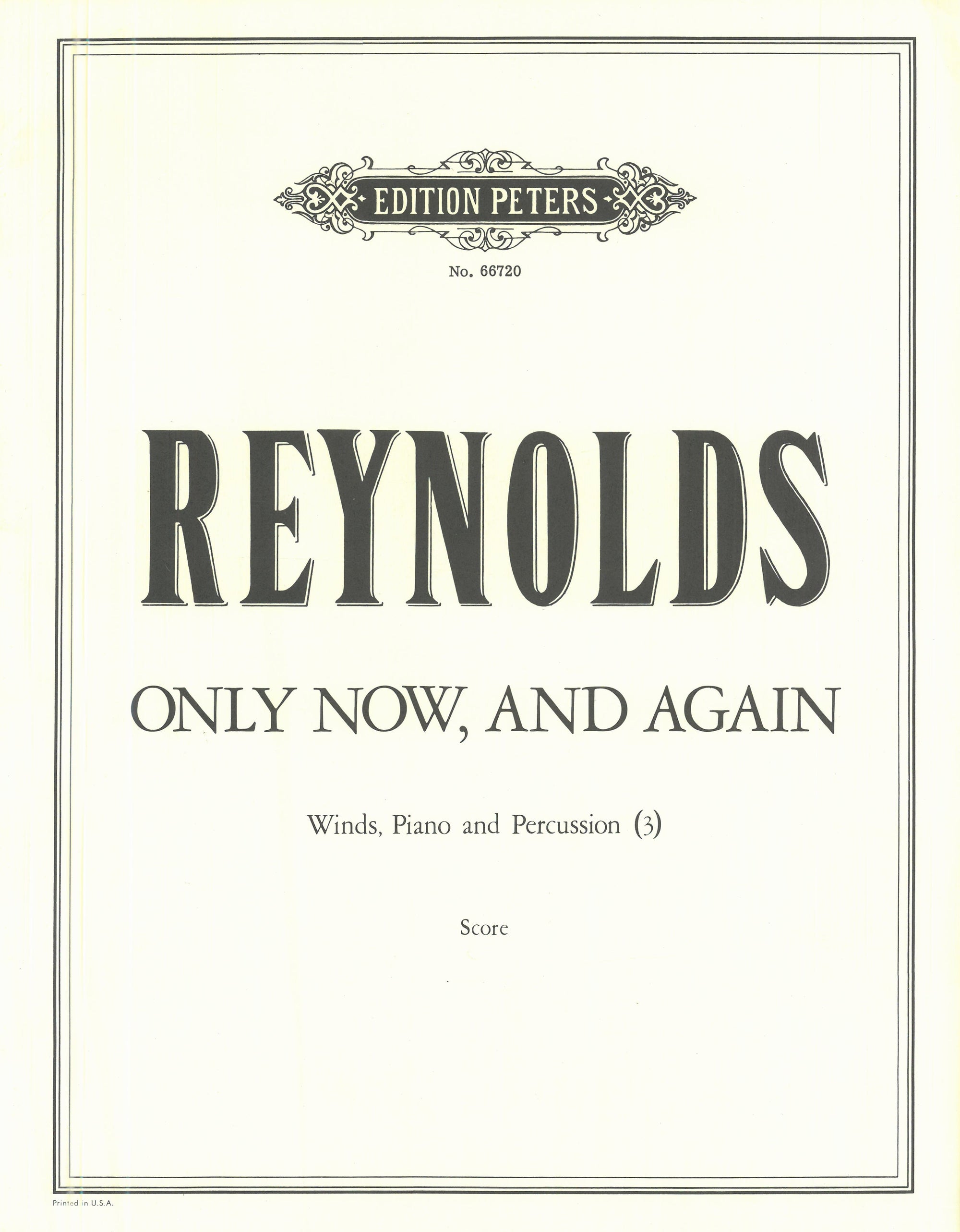 Reynolds: Only Now and Again