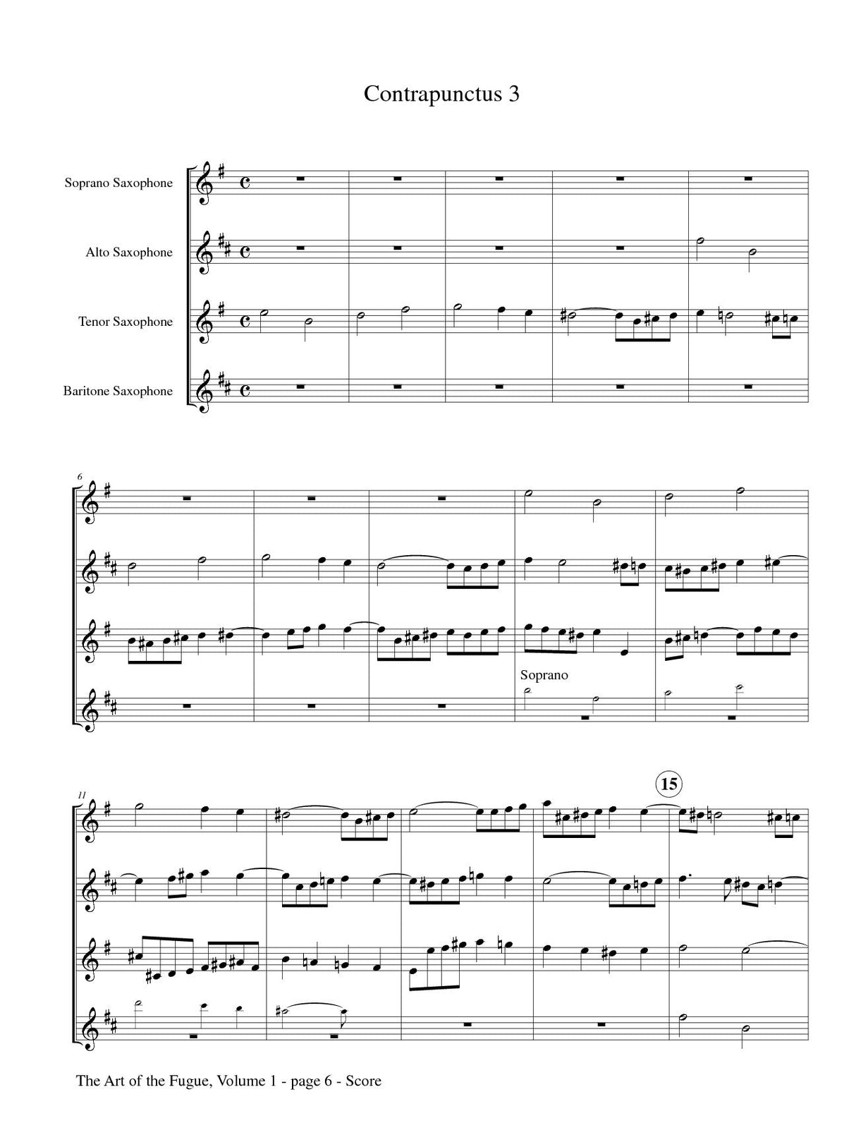 Bach: The Art of the Fugue - Volume 1 (arr. for sax quartet)
