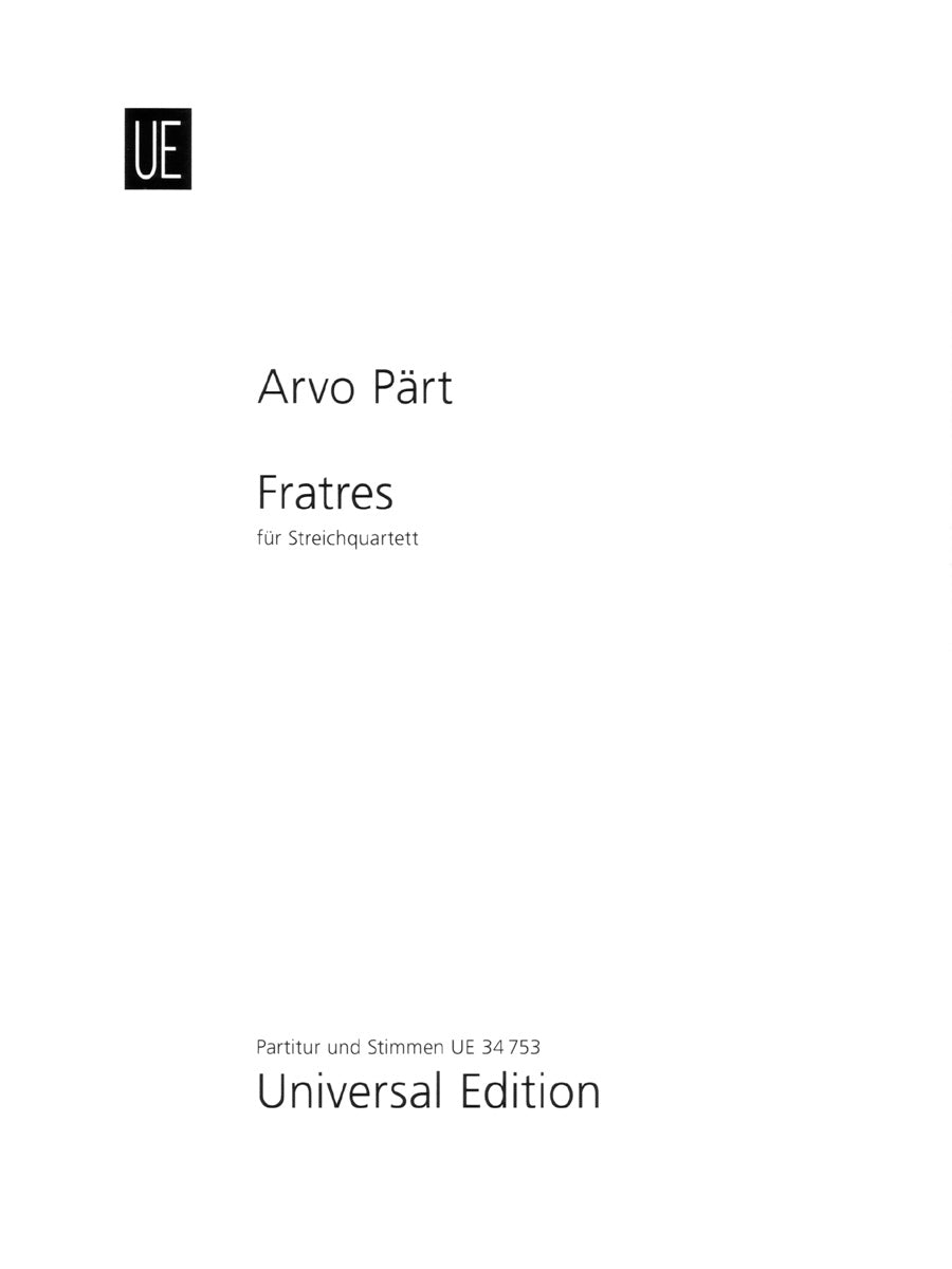 Pärt: Fratres (for string quartet)