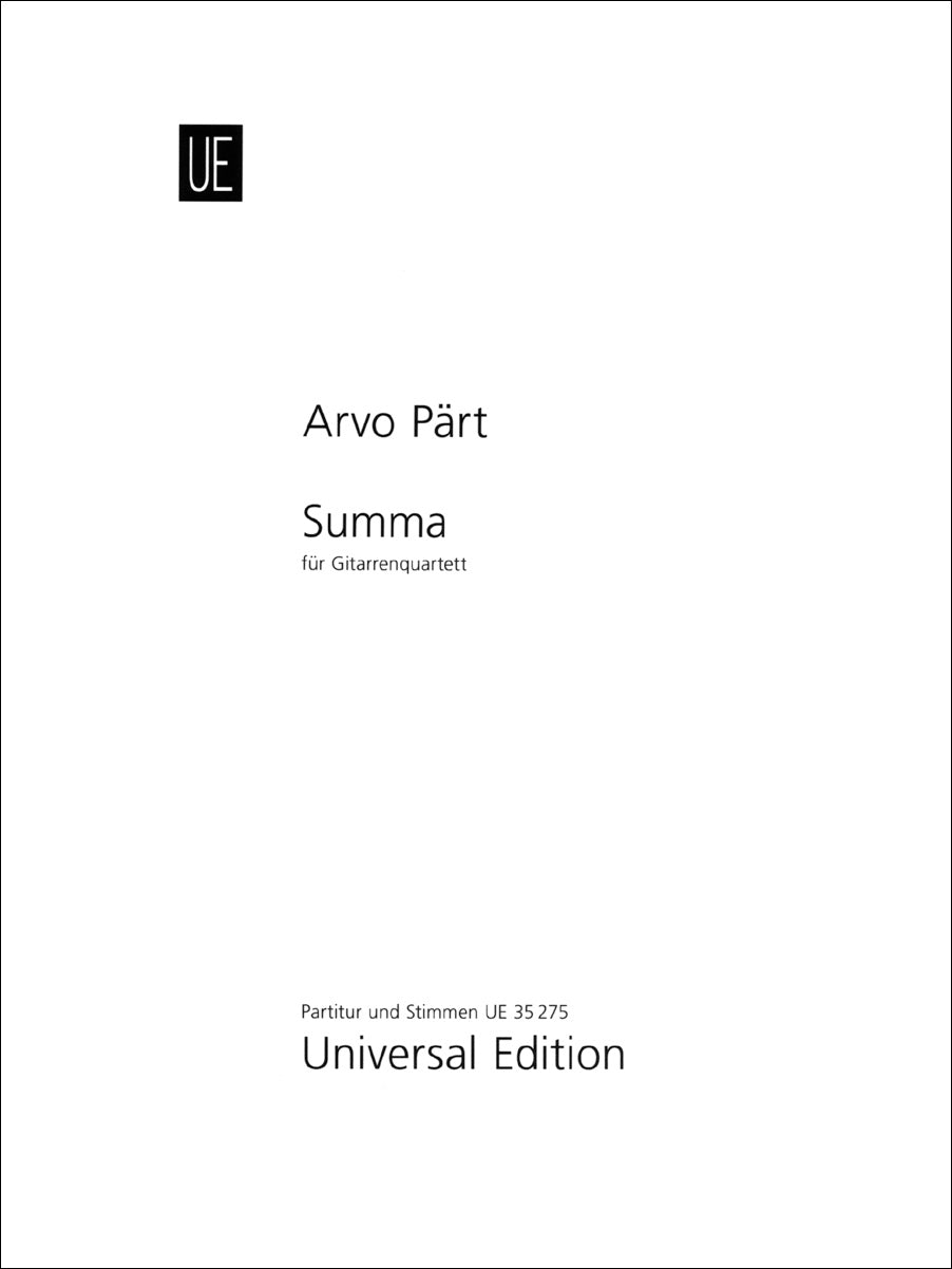 Pärt: Summa (for guitar quartet)