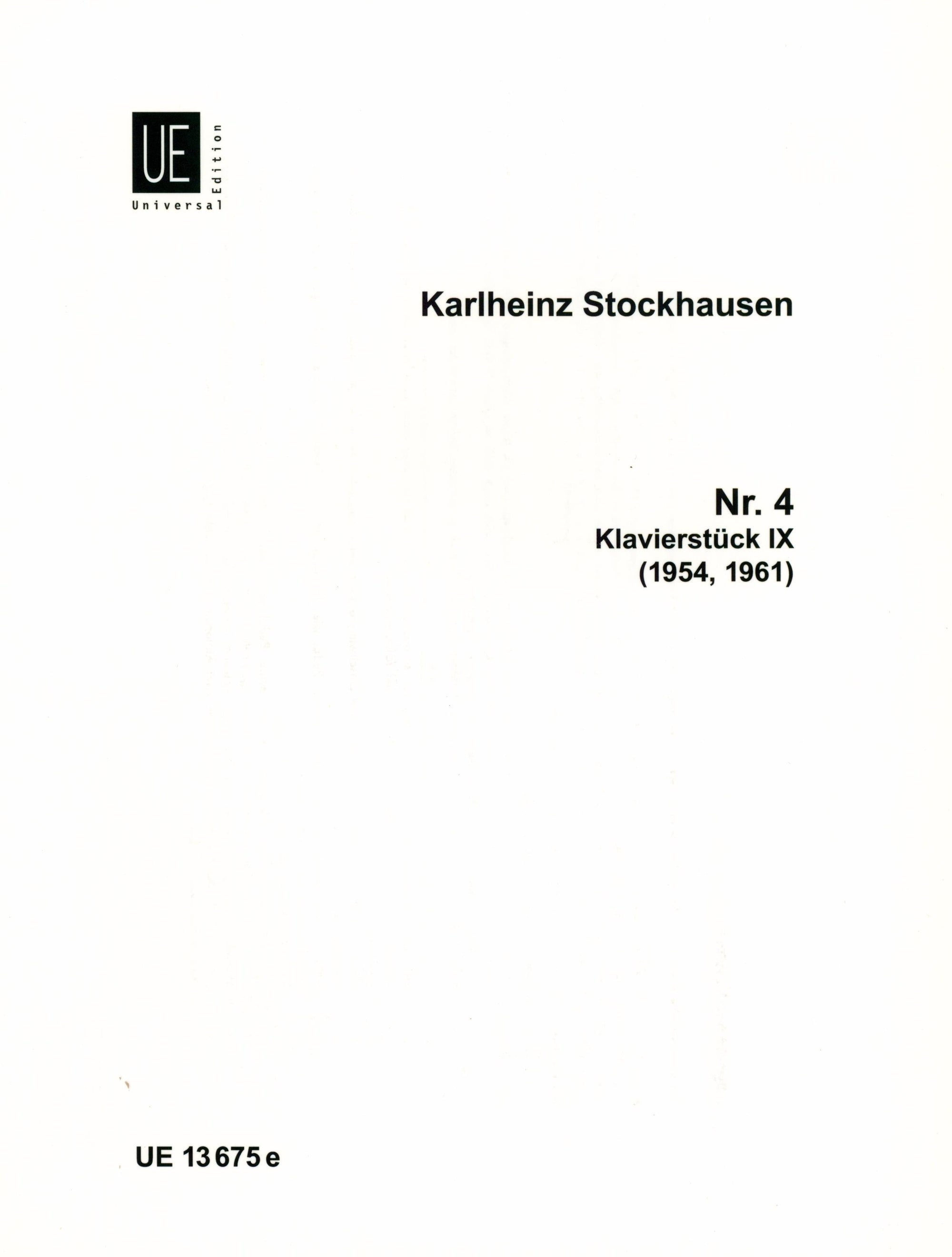 Stockhausen: Klavierstück IX
