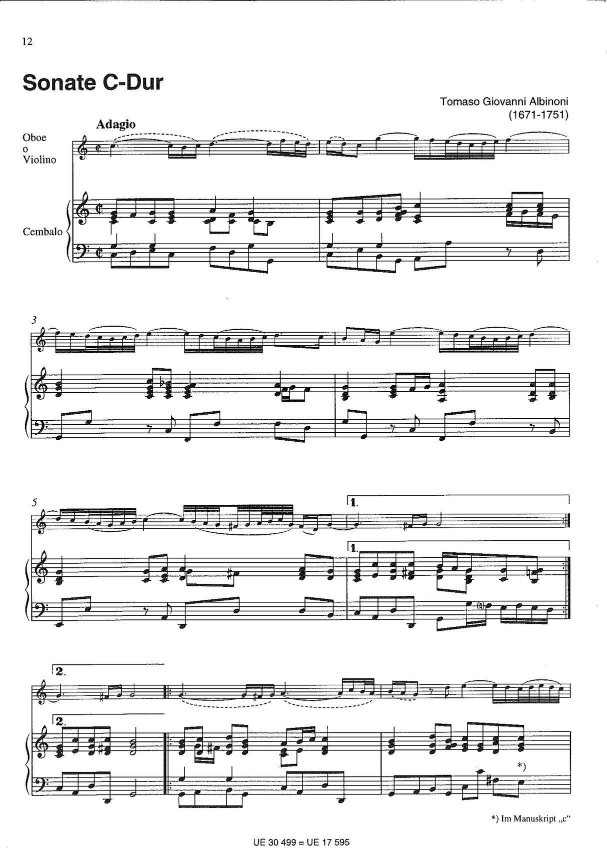 Vivaldi: Sonata in G Minor, RV 28 & Albinoni: Sonata in C Major