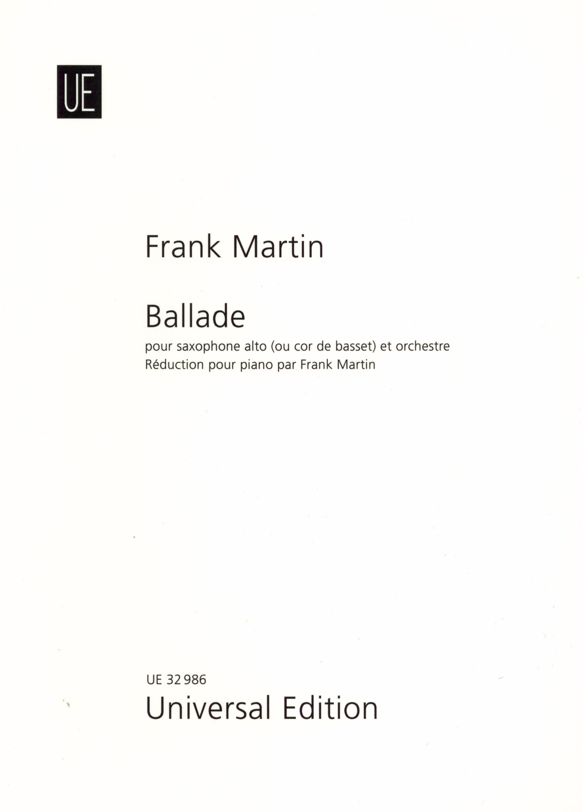 F. Martin: Ballade for Alto Saxophone