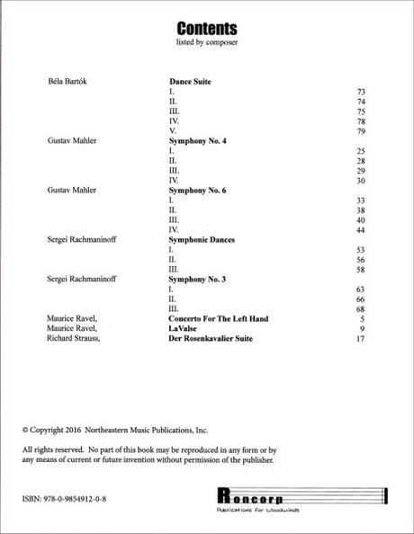 Symphonic Repertoire for the Bass Clarinet - Volume 5
