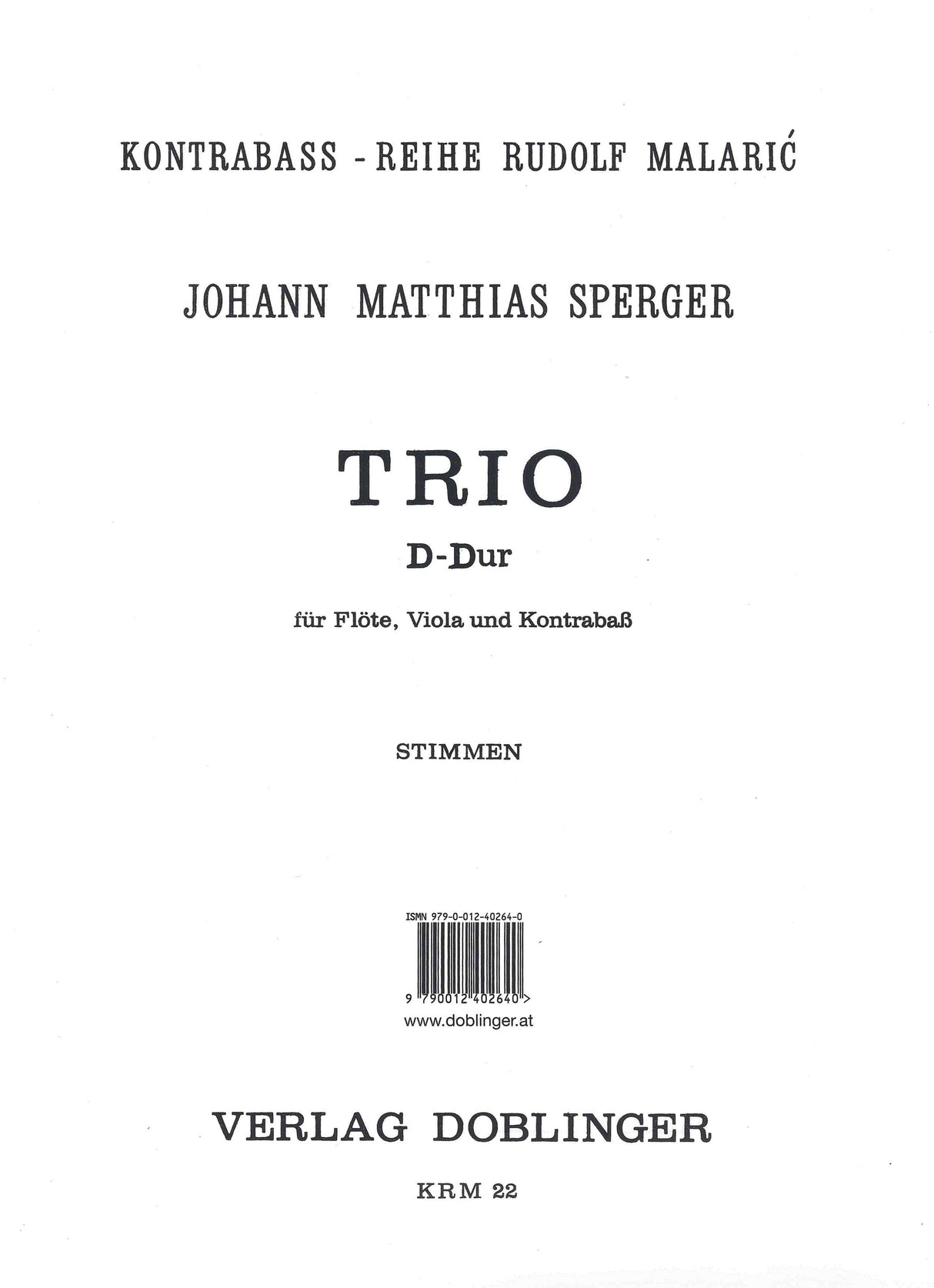 Sperger: Trio in D Major