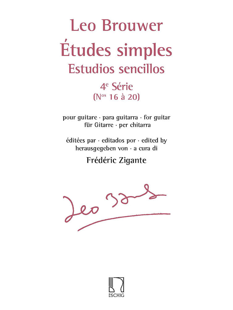 Brouwer: Estudios sencillos – Volume 4 (Nos. 16-20)