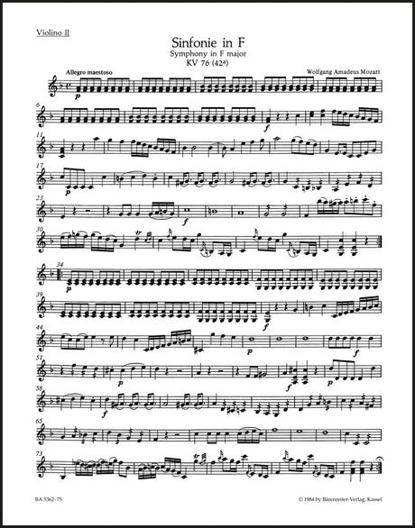 Mozart: Symphony in F Major, K. 76 (42a)