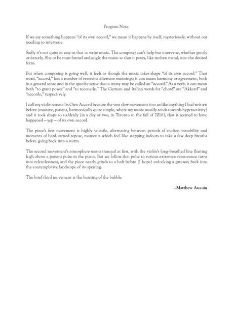 Aucoin: Its Own Accord