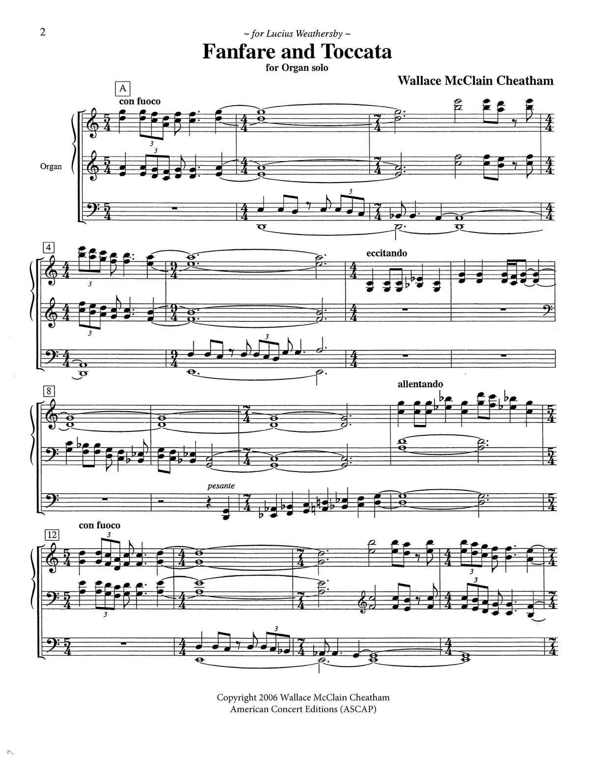 Cheatham: Fanfare and Toccata