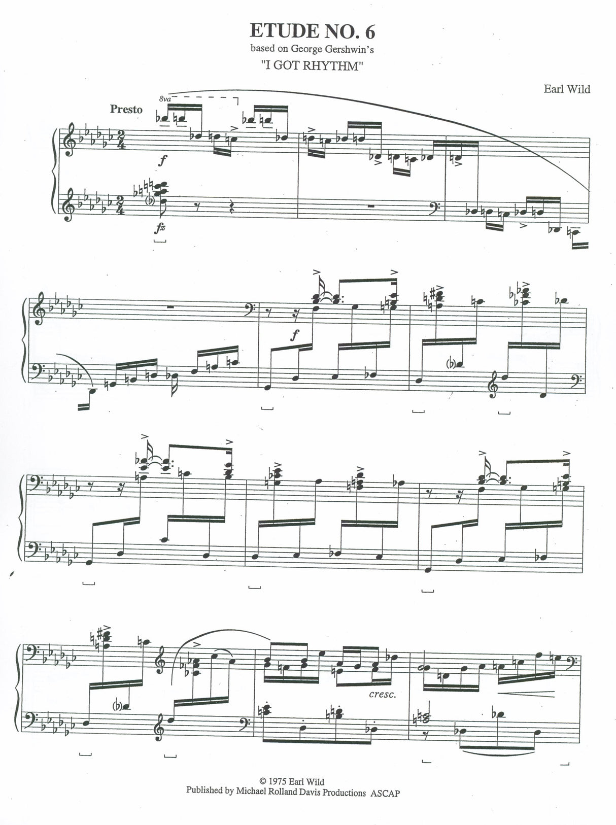 Wild: 7 Virtuoso Etudes based on Gershwin Songs