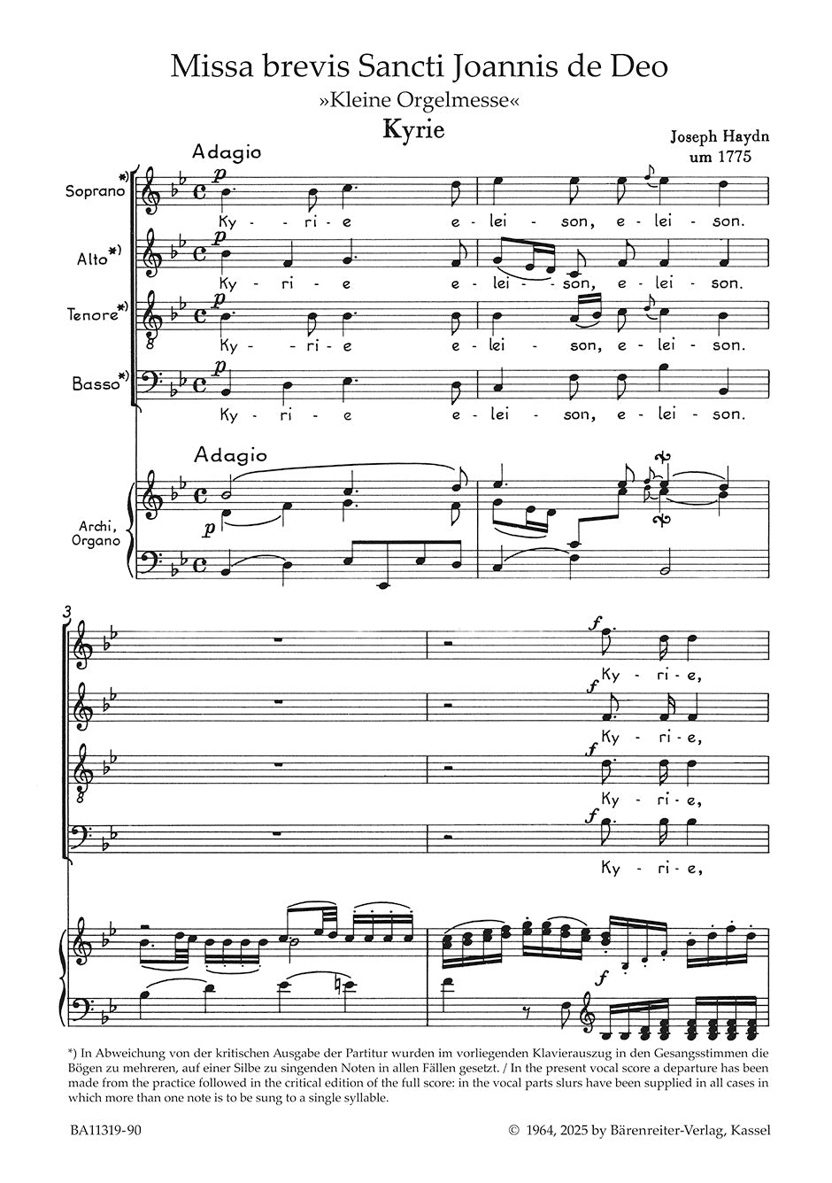 Haydn: Missa brevis Sancti Joannis de Deo, Hob. XXII:7