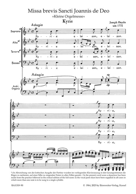 Haydn: Missa brevis Sancti Joannis de Deo, Hob. XXII:7