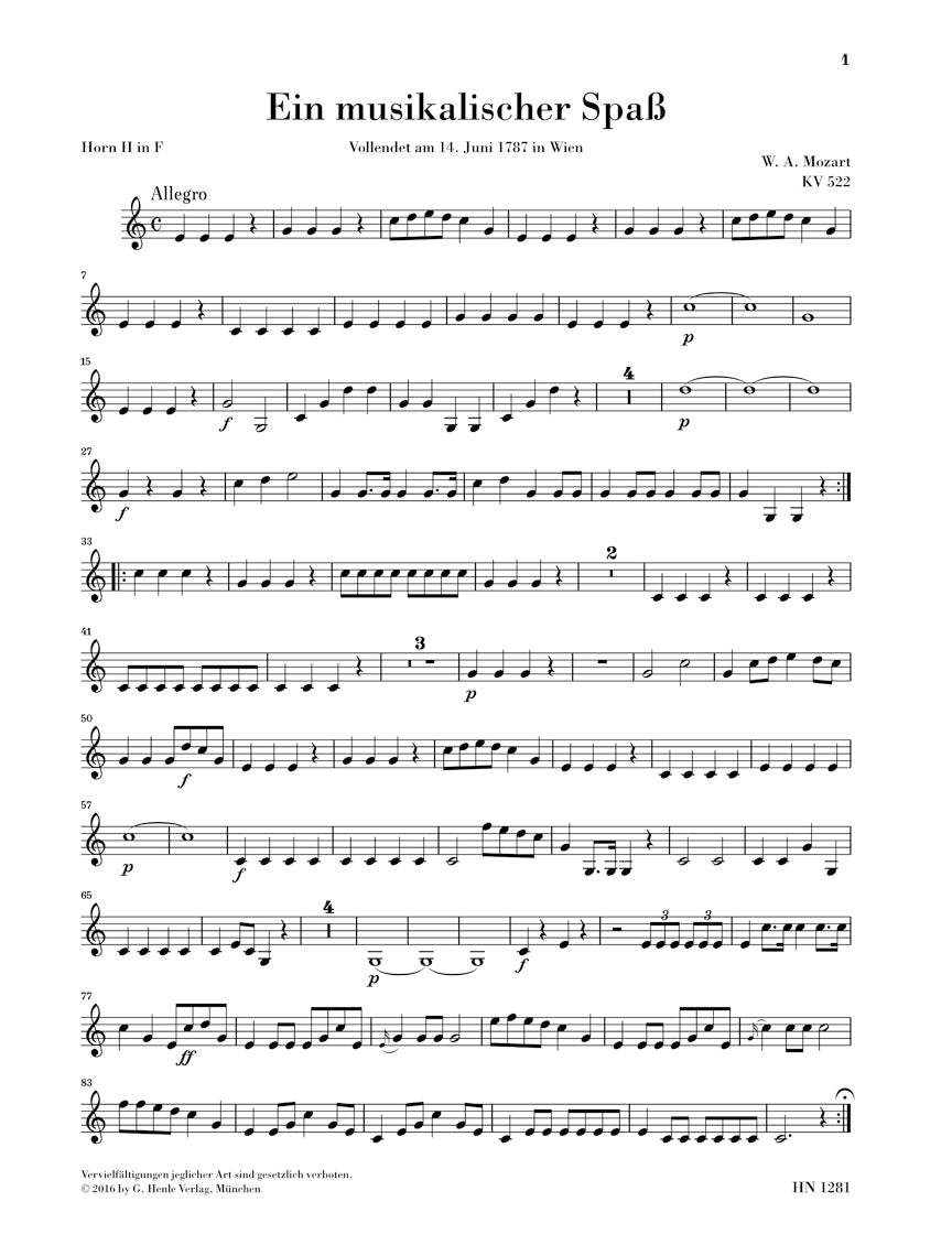 Mozart: A Musical Joke, K. 522 (Version for Sextet) – Ficks Music